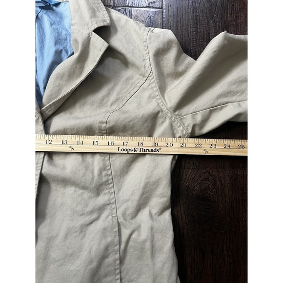 Duluth Trading Co Women's Blazer Jacket Beige Notch  Buttons Large Canvas Cotton - Picture 11 of 13